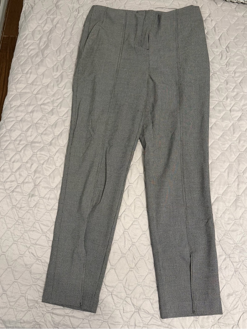 Women’s Seersucker Black/White Dress Pants with Split Front Leg - Size 4